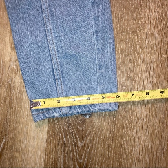 Topshop Yoke Bleach Mom Jeans High-Rise Denim Blue tapered Jeans Size 26 | Y2K - Picture 10 of 10